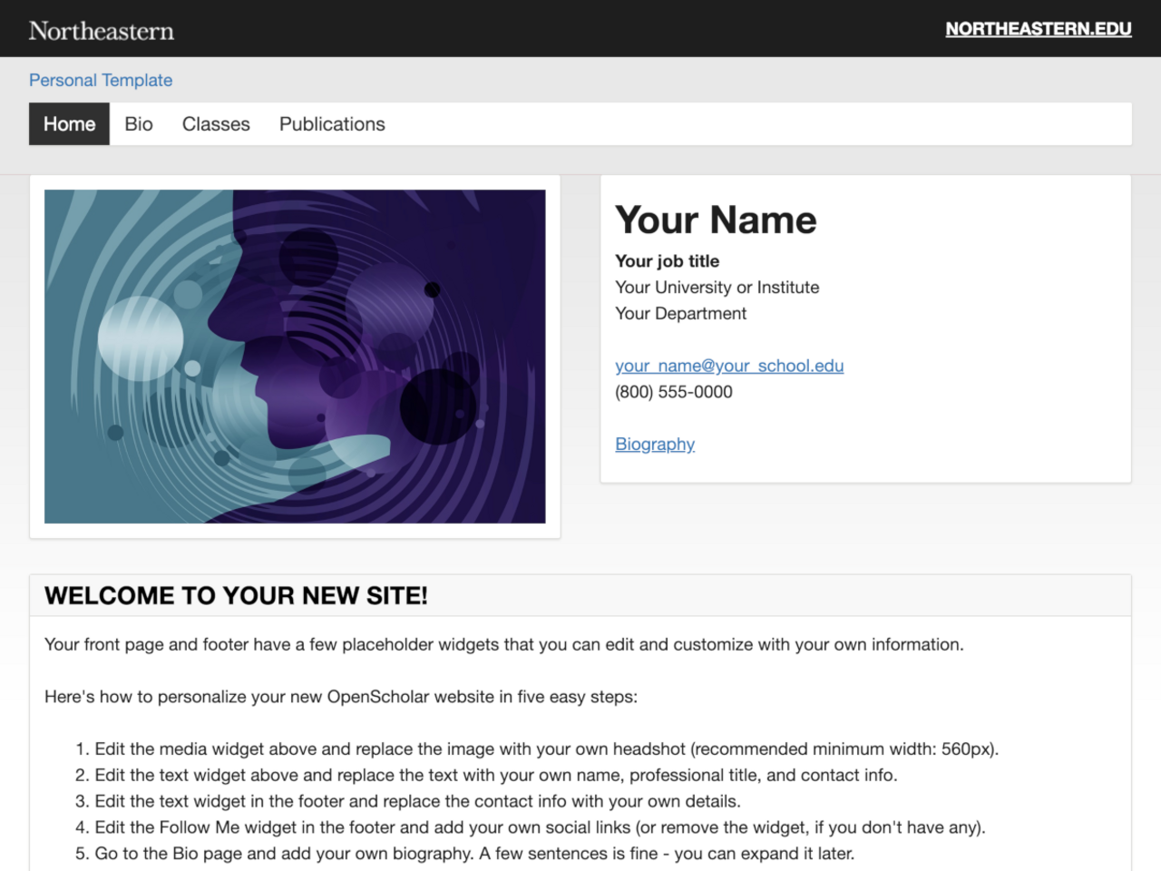Northeastern Personal Site screenshot